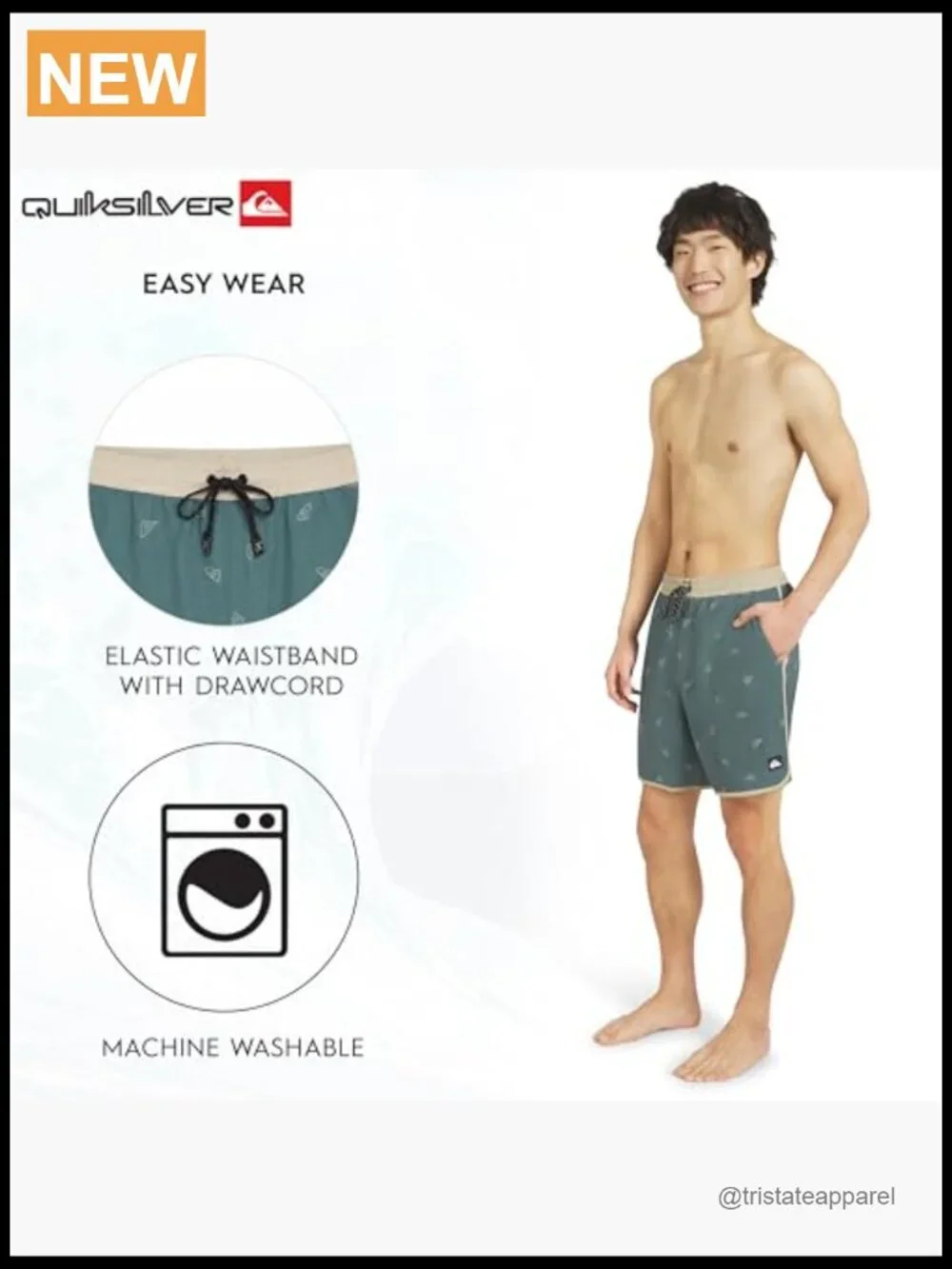 Men's Swim Trunks UPF 50+ Quick Dry Stretch Liner S-XXL Regular Fit